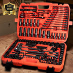 LLNDEI 160-Piece Mechanics Tool Set, Metric Socket Set 1/2 1/4 3/8 inch Drive Professional Tool Kit, CR-V Deep & Shallow Kit with Quick Release Ratchet