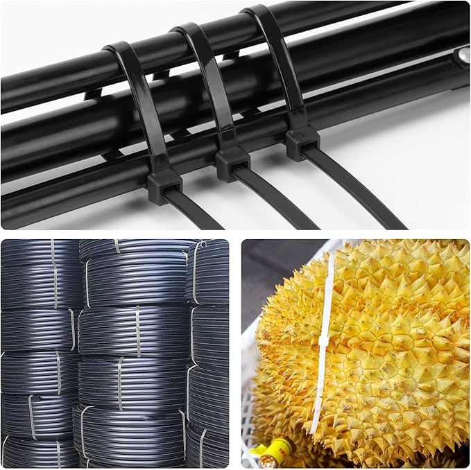 12 inch Black Zip Ties Heavy Duty 400 PCS, 250 LBS Ultra Exclusive Strong Plastic Wire Ties, Large Cable Ties Extra Long Tie Wraps, Indoor and Outdoor UV Resistant