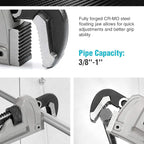 DURATECH 10-inch Heavy Duty Aluminum Straight Pipe Wrench, Adjustable Plumbing Wrench, Drop Forged, Exceed GGG standard