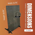 Torched Pegboard Display Stand for Jewelry, Craft Shows, Selling, Vendor Events, Tools, Peg Board Accessories Rack Organizer, XL 11.75" L x 4.3" W x 15.75" H, Ebony