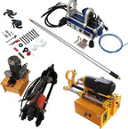 TECHTONGDA 110V Portable Line Boring and Welding Machine with 100T Hydraulic Crawler Pin Pressing Machine, Auto Rotary Inner Boring Welder, European Connector, Track Pin Disassembly Tool