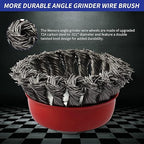 12 Pack Wire Brushes - 4 Inch Angle Grinder Wire Wheel, 5/8 Inch Threaded Arbor, 0.02 Inch Carbon Steel