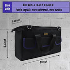 20 Inch Tool Bag, Waterproof Wide Mouth Tool Kit, Heavy Duty Tool Bag Organizer With Shoulder Straps, Tool Storage Package For Men/Women (20IN DarkBlue)