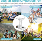 YITAMOTOR 30L Portable Camping Sink, Portable Hand Washing Station with Large Wheels, Foot Pump, Towel Holder & 5L Soap Dispenser for Outdoors, Garden, Gathering, Camping, Worksite, Camping, Outdoor