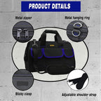 20 Inch Tool Bag, Large Tools Bag Waterproof Wide Mouth Tool Kit Heavy Duty Tool Bag Organizer, Tool Storage Package For Men/Women (20IN Blue)