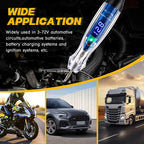 Test Light Probe Kit, 3-72V DC LED Digital Automotive Circuit Tester with Voltmeter, 18 Pieces Multi Function Auto Fuse Voltage Tester Electric Probe Test Kit with Black Carrying Case
