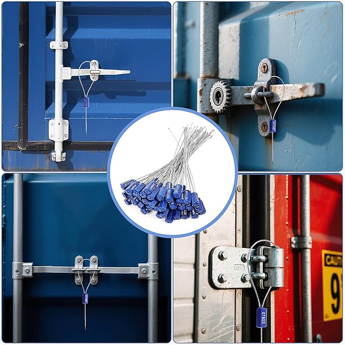600 Pieces Security Cable Seals, Metal Number security tags for Truck, Trailers, Cargo, Containers, Vans, Oil Tank, Milk Vehicle (Green, 600 Pack)