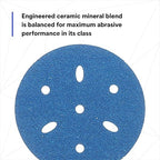3m 3M-36142 Hookit Blue Abrasive Disc Multi-hole, 3 80 Grade
