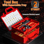 PEBA Crimping Tool Kit, 20 Types Spade Connectors, Ratchet Crimping Pliers AWG 24-14 for 2.8mm 3.5mm 3.9mm 4.8mm 6.3mm Open Barrels Pin Terminal | Speaker Connectors Terminal - Crimper Tool Kit