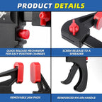 Bar Clamps for Woodworking, One-Handed Clamp/Spreader, 24-Inch Woodworking Clamps Set, Light-Duty Quick-Change F Clamp with 130 lbs Load Limit, 2-Pack