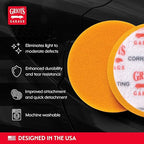 Griot's Garage Orange Foam Correcting Pads for Car Polishing and Detailing, Removes Light to Moderate Paint Defects, Durable, Machine-Washable, 11241, 3", Set of 3