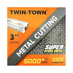 TWIN-TOWN 3" Diamond Cutting Wheel with 3/8" Arbor, Metal Cut Off Wheel, Carbide Cutting Wheel for Angle Grinder, 5000+ Cuts on Rebar, Steel, Iron, and INOX