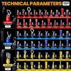 SOMELINE Wire Terminal Crimping Tool Kit, with 51 Sizes Insulated Terminals and 22-10 AWG Ratchet Crimping Pliers and Automatic Stripping Pliers, Ring Fork Disconnect Butt Electrical Terminal Kit
