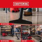 CRAFTSMAN CMXEVBE17595 16 Gallon 6.5 Peak HP Wet/Dry Vac, Heavy-Duty Shop Vacuum with Muffler Diffuser and Dusting Brush