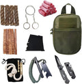 Ultimate Flint Fire Starter Kit with Pouch — Weatherproof Emergency Survival Kit Incl Camping Fire Saw, Magnesium Fire Starter, Fat Rope, Char Cloth, Rope Lighter, & Sticks for Outdoors