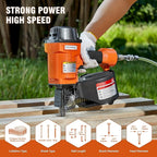 CN70 Pneumatic Siding Nail Gun for 1-3/4-Inch to 2-3/4-Inch 15-Degree Nails, Coil Siding Nailer with Rapid Shooting Rapid Shooting Engine for Pallets, Siding, Crating, Fencing, Decking