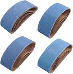 12 Pack 3 x 21 Inch Zirconia Sanding Belts, 3x21 Belt Sander Sanding Belts, 3 Each of 40/60/80/120 Grits Belt Sander Paper for Metal Wood
