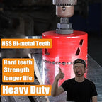 5-1/4 Inch Deep HSS Bi Metal Hole Saw Cutter with Arbor Cutting Depth 2.1” for Metal Thick Wood PVC Drywall Aluminum Big Slot New Sharp Teeth Heavy Duty Hole Saw Bit