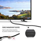 10ft - 1/4 inch Cord Protector Cable Sleeve Split Wire Loom Tubing for Power Cord Audio USB Cable, Cord Sleeve Cable Management for TV Computer, Cord Protectors from Pets Chewing, Black