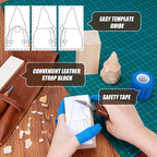 Wood Carving Kit, All-in-1 Wood Carving Tools with Vedio Tutorials & Template, Whittling Kit with Leather Storage Bag for Beginners and Enthusiasts