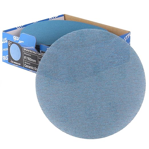 40 PCS Mesh Disc 6 inch Sanding Discs 240 grit Ceramic Abrasive Sandpaper Hook and Loop Orbital Sander Pads for Coating Removal,Body Repair, Auto Sanding