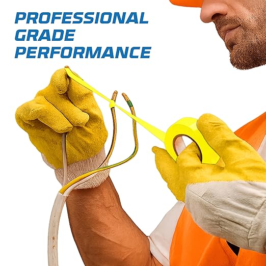 OHLECTRIC Professional Grade Vinyl Electrical Tape (1 Pack) Yellow - 7 Mil Thick Flame-Retardant, Heat & Weather Resistant 3/4 Inch x 60 Feet | Ideal for Contractors & Electricians