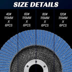 24 Pack of Flap Discs 4 1/2 for Angle Grinder Grit 40 60 80 120 Type 29 Zirconia Grinding Wheel for Wood Metal Sanding
