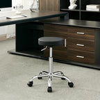Rolling Office Stools, Adjustable Drafting Stool on Wheels 19.5’’-26.6’’, Black Ergonomic Office Chair (Black)