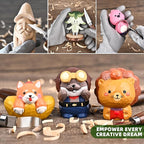 Deluxe Wood Carving Kit with Leather Case,Wood Carving Tools Set with Wood Carving Knife,Detail Knives,Basswood Blocks,Gloves,Strop Block,Polishing Compound for Whittling Kit Hobbies for Adults
