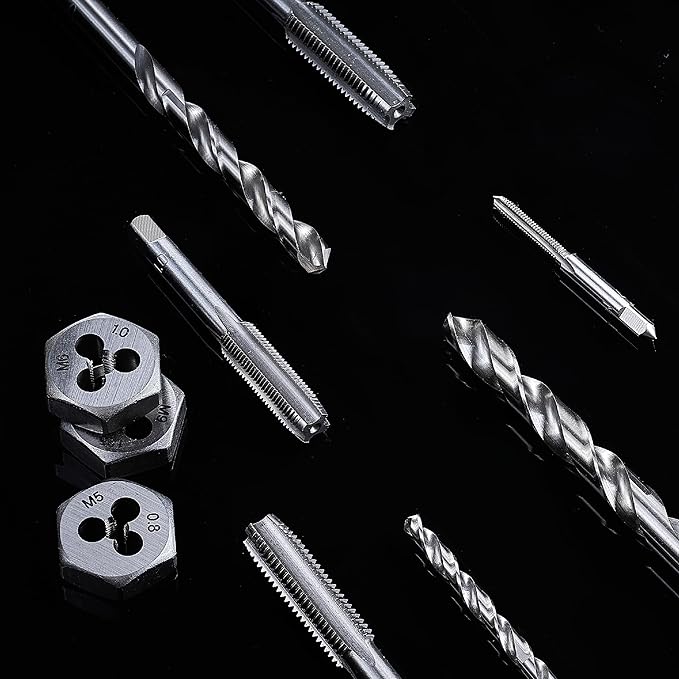 toolant 12-24 NC Tap and Die Set with #16 Drill Bit Combo for Threading