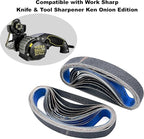 24 PCS 1x18 Silicon Carbide Sharpening Belts,4 Pcs Each of 80,240, 400,600,800,1000 Grits,Knife Sharpener Sanding Belt Kits Fits Ken Onion Blade Grinder Attachment