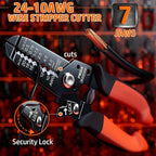 PEBA Crimping Tool Kit, 20 Types Spade Connectors, Ratchet Crimping Pliers AWG 24-14 for 2.8mm 3.5mm 3.9mm 4.8mm 6.3mm Open Barrels Pin Terminal | Speaker Connectors Terminal - Crimper Tool Kit
