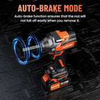 950N.m/700Ft-lbs Cordless Impact Wrench 1/2", 2 * 4.0Ah Battery Brushless Impact Wrench with Fast Charger, 5 Sockets Portable Suitcase for Car Tire DIY