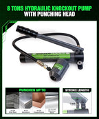 1/2" - 2" Hydraulic Knockout Punch Set | 15 US Tons | Knock Out Set with 6 Dies | Punching Capacity 11-16 Gauge | 1 Year WARRENTY | Staten Tools