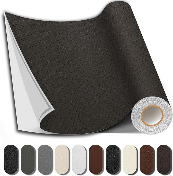 Leather Repair Patch, Strong Sticky Repair Patch Self Adhesive Waterproof, DIY Large Leather Patches for Couches, Furniture, Sofa, Car, Chair (Coffee, 3.5X79 inch)