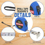 50 Pcs 6 FT Mini Tape Measure Retractable Bulk Small Measuring Tape Pocket Size Measurement Tool for Operation Christmas Items Party Favor Gifts Stuffers for Men(Blue)