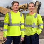 AYKRM Safety T Shirt Reflective High Visibility hi vis Long Sleeve T Shirt (XS-6XL)