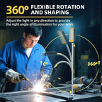 Magnetic Work Light, LED Machine Light with Flexible Gooseneck and Magnetic Base,25W 120 Volt Machine Light for Lathe,Work Bench, Sewing Machine, Workbench Industrial Lighting (25W Round Magnet)