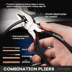 10PC Pliers and Wrench Set with Storage Rack – Includes Locking | Long Nose | Diagonal Cutter | Groove Joint | Linesman & Mini Plier ，High-Quality Carbon Steel Tool Kit for DIY and Home a Gift for Man