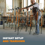BORA Centipede 30in Folding Work Table Set - No Assembly 15-Strut Collapsible Table 6000lb Weight Limit - 4x8ft Mobile Work Station with Storage Bag, Foldable Work Bench Table - CK15S, Orange