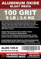 #100 Aluminum Oxide - 8 LBS - Medium Sand Blasting Abrasive Media for Blasting Cabinet and Blasting Guns.