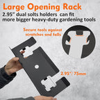 MUTUACTOR Heavy Duty Weed Eater Hanger,Large Opening Garage Organizer Weedeater Rack Wall Mount,Space-Saving Garden Grass Weed Trimmer Rack 2 Slots for Holding Heavy Tools in Shed,Yard or Garden
