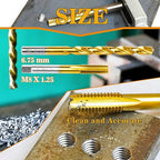 M8x1.25 Tap and 6.75mm Drill Bit Kit, M2 HSS Metric Drill and Tap Set, Combination of Drill and Tap Kit for Metal