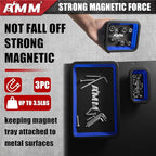 AMM Foldable Magnetic Parts Tray Set, 3 Different Size Magnetic Tool Trays for Bolts Screws Nuts & Small Metal Parts, Mechanic Tool Present for Men，Blue