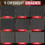 48 Pcs 3 x 4 Inch 180-3000 Grit Sanding Sponge Set, Ultra Fine Sanding Sponges Pads, Soft Foam Hand Sander Block Wet Dry Sandpaper for Model Drywall Metal Wood Furniture Polishing