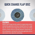 30 Pcs 2 Inch Mini Flap Disc, Zirconia High Density, with 1 Pcs 1/4 inch Shank Holder, for Metal Grinding, for Angle Die Grinder (40 GRIT)