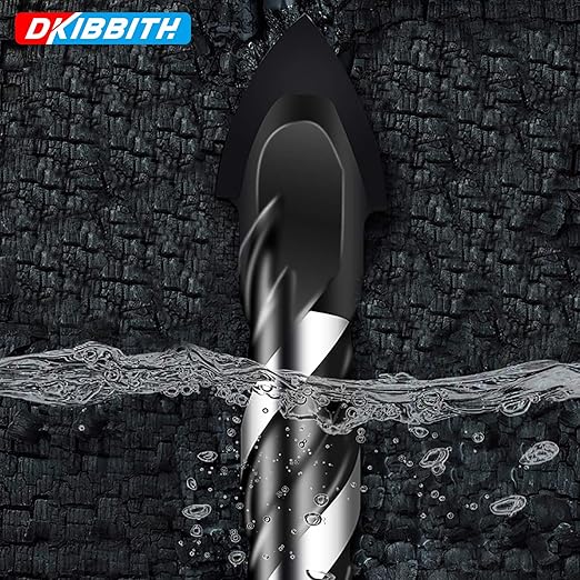 5-Piece 5/8“ Masonry Drill Bits for Tile Glass Ceramic Wall Brick Stone Soft-Metal Wood, 5/8 Inch Concrete Drill Bits Cement Drill Bit Set, 3-Flat Shank, YG8 Carbide Tungsten Steel Alloy Tip 16mm