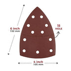 S SATC 50 PCS Mouse Sander Sandpaper 11 Holes 240 Grit Detail Sander Sandpaper Palm Sander Paper Hook and Loop Sander Pads Triangular Sanding Sheets