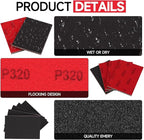 48 Pcs 3 x 4 Inch 180-3000 Grit Sanding Sponge Set, Ultra Fine Sanding Sponges Pads, Soft Foam Hand Sander Block Wet Dry Sandpaper for Model Drywall Metal Wood Furniture Polishing