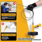 Drain Auger, Drain Snake With Drill Adapter, 25ft Plumbing Auger Heavy Duty Flexible Sink Steel Plumbing Auger Bathroom Hair Clog Removal Tool